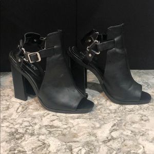 Black Leather High Heel